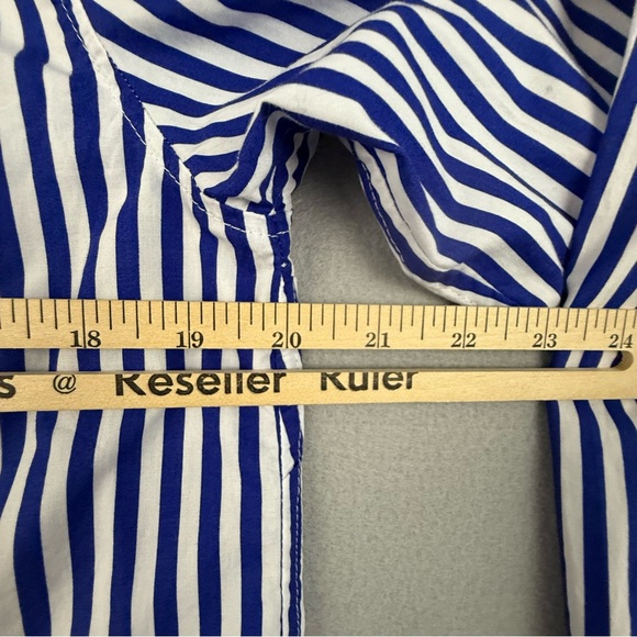 Talbots Shirt Women's‎ Medium Long Sleeve Pullover Stripe Blue White - Picture 8 of 9